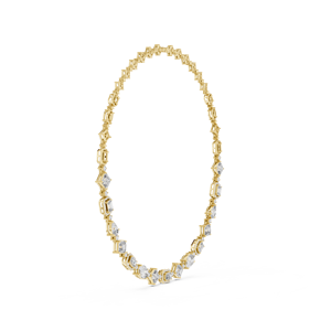 Collar TIMELESS para Mujer, Oro Amarillo de 18 Quilates, Chapado en Rodio, con Diamantes Cultivados en Laboratorio de Corte Mixto Imperial Angles, Certificados por Terceros - Product Image 3