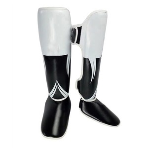 Protège-tibias en PU pour adultes, rouge et noir, fermeture auto-agrippante, équipement de protection léger pour le sport, toutes saisons - Product Image 6