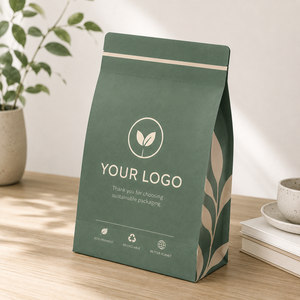 Bolsa de Papel Blanco con Cierre de Cremallera, Impresión Offset, Reciclable, Estilo Clásico, para Envasado de Alimentos, con su Logotipo - Product Image 3