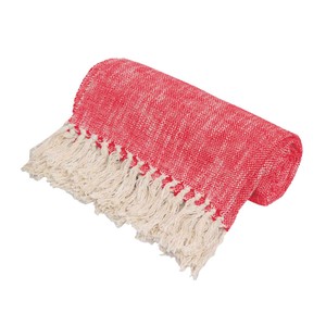Red Color Cotton Throw Eco Friendly High Quality Cotton Throw <b>Blanket</b> for Home With Fringes Design at affordable Price. - Product Image 2