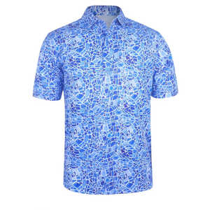 Polo de Golf para Hombre con Estampado Floral Paisley, Modelo 2026, Transpirable, de Manga Corta, en Morado, Azul y Verde Agua, Ropa de Verano HD - Product Image 3