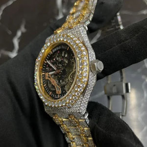 Reloj de Lujo Automático para Hombre, Totalmente Cubierto de Diamantes VVS1, de Acero Inoxidable, con Esqueleto Visible, el Más Vendido al por Mayor - Product Image 2