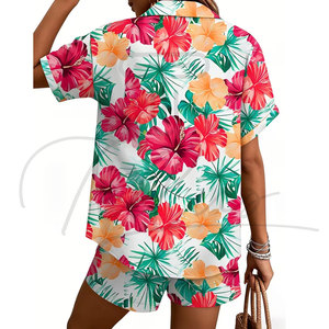 Ensemble de shorts de bain 2 pièces pour femme, en toile, au-dessus du genou, coupe régulière, séchage rapide, respirant, pour parc aquatique et surf - Product Image 4