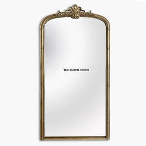 Espejo de Pared para Sala de Estar, Hotel, Estilo Francés Vintage de Lujo, Espejo de Pared con Marco Dorado Arqueado - Product Image 1