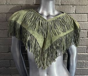 Châle carré en daim vert olive à franges pour femme, couleur unie, accessoire de tous les jours pour toutes les saisons - Product Image 4