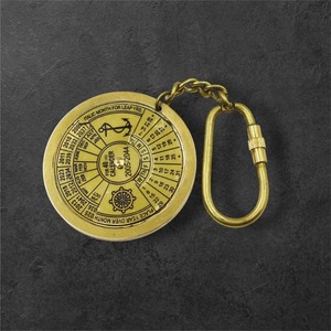 Fashionable <b>Brass</b> Round Carabiner Keychain Vintage Ship Design Embossed Handmade Souvenir Metal Pendant - Product Image 5