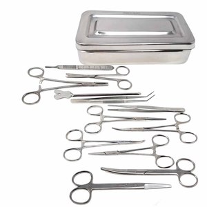 Juego de 13 Piezas de Instrumental Quirúrgico Manual Básico para Cirugía Menor con Caja, Instrumentos Quirúrgicos de Acero Inoxidable para Uso Hospitalario - Product Image 1