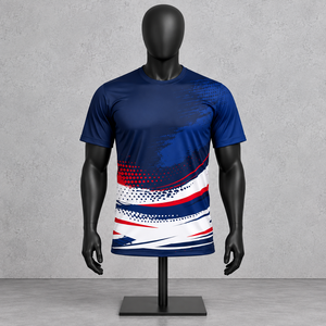 Maillot de football sublimé pour homme, col montant, manches longues, anti-transpiration, respirant, anti-UV, polyester, coupe classique, toutes tailles - Product Image 1