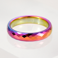 Schillernder Wolframcarbid-Ring mit Mehrfach Facettiertem Diamantschliff, Komfortabler Unisex-Ehering, Jubiläumsgeschenk, Schmuck