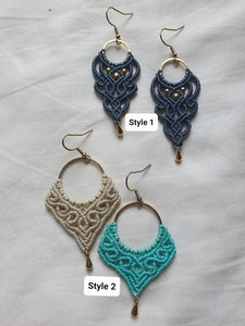 Handmade Vintage Gold Plated Macrame Butterfly Chandelier <b>Earrings</b> Assorted Colors Wholesale - Product Image 4