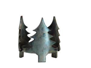 Decorative Aluminum <b>Tree</b> Candle Holder Rustic Holiday Tabletop Centerpiece Festive Winter Decor - Product Image 2