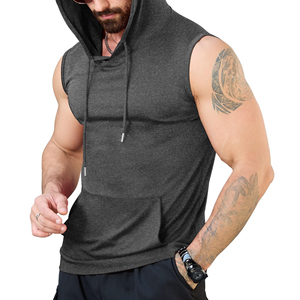 Vêtements de sport, vêtements de fitness, sweats à capuche sans manches en coton mélangé pour hommes, fabricant de vêtements personnalisés pour hommes - Product Image 1