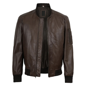 Men’s Black Leather <b>Jacket</b> – Classic Casual Streetwear with Zipper Closure and Comfortable Fit Quick Dry Breathable <b>Long</b> Sleeves - Product Image 2