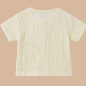 <b>Cot</b> & Candy Organic Muslin Short Sleeve Henley T-Shirt with Lounge Pant <b>Set</b> Summer Breeze Collection - Product Image 2
