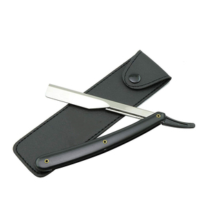 Stainless Steel Customized Barber Shaving <b>Razor</b> With Pu Leather Case Holder, Suitable For Shaving Beard - Product Image 4