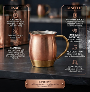 Mug en cuivre décoratif, design moderne, pour la cuisine, la table, les bars et les restaurants, café, artisanat, tasse à bière en cuivre - Product Image 5