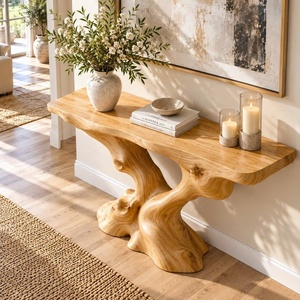 Mesa Consola Rústica con Borde Natural para Entrada, Diseño Rústico, Mesa Consola con Borde Natural Hecha a Mano, Mueble Decorativo - Product Image 6