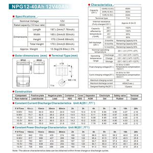 Per UL testato 12V 40AH AGM batteria profonda ciclo per biciclette elettriche alto tasso di autoscarica 400A corrente di scarica elettrica - Product Image 5