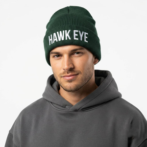 Fabrication de bonnets personnalisés unisexes, bonnet d'hiver en tricot, logo brodé, bonnet chaud à revers, mode décontractée, streetwear, bonnet en coton et acrylique - Product Image 3