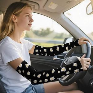 New Seamless Flower Printed Anti-Uv Arm Sleeves for <b>Cycling</b> and Outdoor Activities Spandex Polyester Compression Cooling - Product Image 4