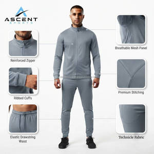 Conjunto Deportivo para Hombre, Chaqueta y Pantalón con Cierre Completo, Corte Ajustado, Ropa Deportiva, OEM, ODM, Logotipo Personalizado, Proveedor de Fábrica - Product Image 6