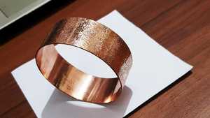 Handcrafted Embossed <b>Copper</b> Cuff <b>Bangle</b> Wide Statement Bracelet Artisan Floral Pattern Jewelry Elegant Gift For Women - Product Image 6