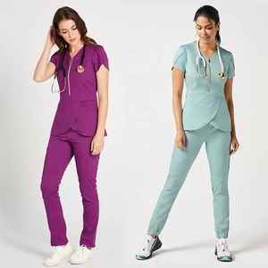 Ensembles d'uniformes médicaux pour femmes de qualité supérieure, combinaisons sans manches élégantes pour infirmières, ensembles d'uniformes d'hôpital - Product Image 5