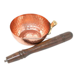 Sartén de cobre con mango de madera, utensilio de cocina indio - Product Image 2