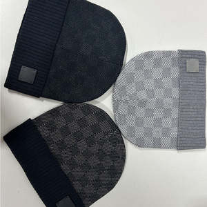 High Quality Winter <b>Wool</b> <b>Beanie</b> <b>Hat</b> Plaid Letter Design Unisex Outdoor Warm Knitted Cap Fashionable Jacquard <b>Beanie</b> for Beach - Product Image 4