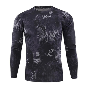 Men's Long Sleeve <b>Camouflage</b> <b>T</b>-<b>Shirt</b> O-Neck Slim Fit Quick Dry 100% Polyester Knitted Sporty Print - Product Image 2