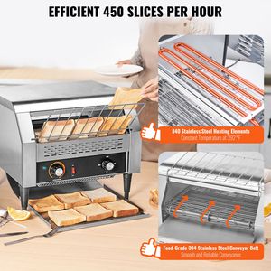 Heavy Duty Commercial Conveyor <b>Toaster</b> Oven 450 Slices/Hour Stainless Steel Conveyor Belt <b>Toaster</b> 220V for Hotels and Bakeries - Product Image 3