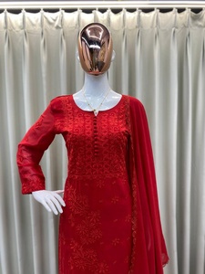FATEMA FASHION DESIGNER WEAR GEORGETTE EXCLUSIVE MODERNE SALWAR KAMEEZ BRODERIE DUPATTA MARIAGE Femme Coupe régulière Séchage rapide - Product Image 2
