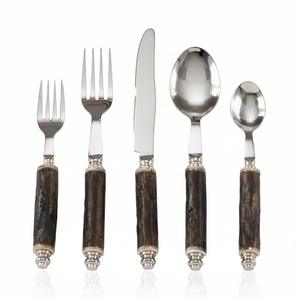 Juego de cubiertos de acero inoxidable de alta calidad con mango de madera de diseño moderno para uso doméstico y en restaurantes, en oferta. - Product Image 4