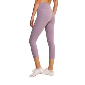 Leggings Capri de Yoga Taille Haute pour Femme, Design Croisé Évidé, Extensibles dans les Quatre Sens, Spandex/Nylon - Product Image 3