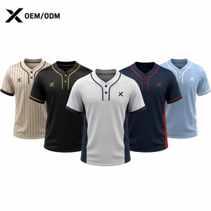 Maillots de baseball personnalisés X Sports City à deux boutons, 100 % polyester, vente chaude, fabricant direct, respirants, tendance - Product Image 1