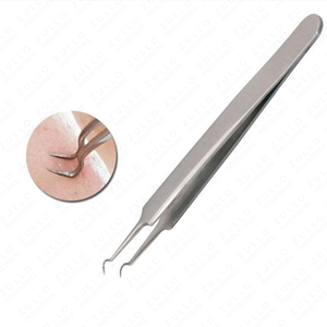 Outil de suppression des points noirs et de l'acné en acier inoxydable argenté OEM, 1 pièce avec fonction lumineuse pour le soin de la peau du visage - Product Image 2