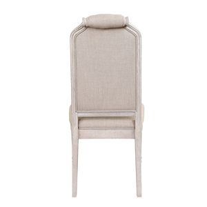 Set di 2 Sedie da Pranzo Antiche con Schienale Trapuntato in Champagne e Beige - Product Image 4