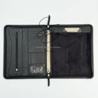 Western Tooled Leather Portfolio Folder Hair On Cowhide A4 Organizer Zipper Case Vintage Black Business Padfolio Certificate Bag