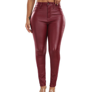 Pantalon en cuir pour femme à prix de gros, disponible en différentes couleurs, coupe droite et large, idéal pour l'extérieur – Nouvelle collection tendance - Product Image 6