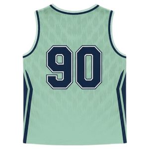 Unisex Mint Green Navy Blue Lacrosse Tank Jersey Polyester Lightweight Sportswear <b>Athletic</b> Team Uniform Match Clothing - Product Image 2