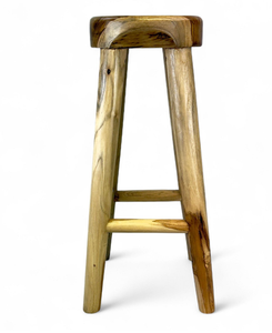 Silla Alta de Madera de Teca de Grado Comercial al por Mayor con Asiento de Cuero para Hotel, Restaurante, Cafetería, Fabricante de Muebles de Bar - Product Image 2