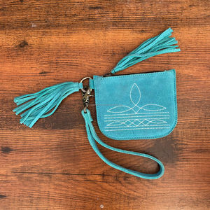 Offre Spéciale botte point daim cuir gland fermeture éclair porte-monnaie en cuir véritable grande capacité changement sac à main poignet Mini femmes portefeuilles - Product Image 3