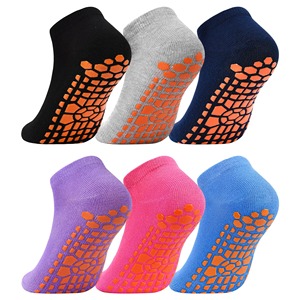 Calcetines de yoga antideslizantes hasta el tobillo, color sólido, agarre antideslizante para adultos, uso en verano, azul y negro - Product Image 5