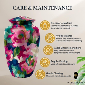 โกศบรรจุอัฐิแบบอเมริกันลายดอกไม้สุดหรู ขนาดสำหรับผู้ใหญ่ ทำจากโลหะ สำหรับใส่เถ้ากระดูก ทำด้วยมือ สวยงาม เป็นมิตรกับสิ่งแวดล้อม ทนทาน ใช้เป็นที่ระลึก - Product Image 5