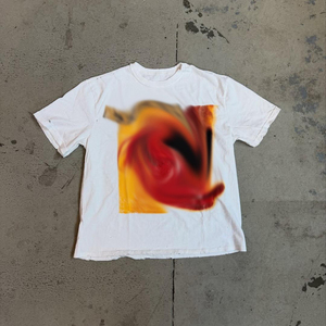 T-shirts pour hommes personnalisés, coupe carrée courte, en tissu épais, style oversize, vintage, délavé à la pierre, avec impression en relief et couleur contrastante - Product Image 4