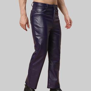 SMART SHINE ENTERPRISES Pantalons en cuir de haute qualité pour hommes, coupe classique, doux, durables, confortables, décontractés, tendance - Product Image 4