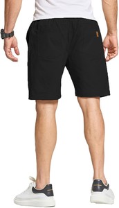 Pantalones Cortos de Algodón para Hombre, Ligeros, Transpirables, Casuales, de Verano, con Cintura Elástica y Cordón, Cómodos para Uso Diario, Playa y Gimnasio - Product Image 4