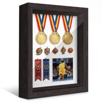 Cadre de présentation moderne en bois pour médailles, boîte à souvenirs des réalisations sportives pour les récompenses de marathon, de basketball et de football
