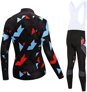 Conjunto de Ropa de Ciclismo para Hombre OEM, Sublimado, Camiseta de Manga Larga Transpirable, Culotte de Ciclismo con Pantalones Acolchados - Product Image 6