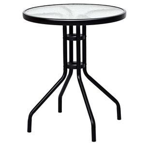 3-Piece Bistro Patio Garden Furniture Set Round <b>Table</b> and Folding Chairs for Outdoor Use - Product Image 1